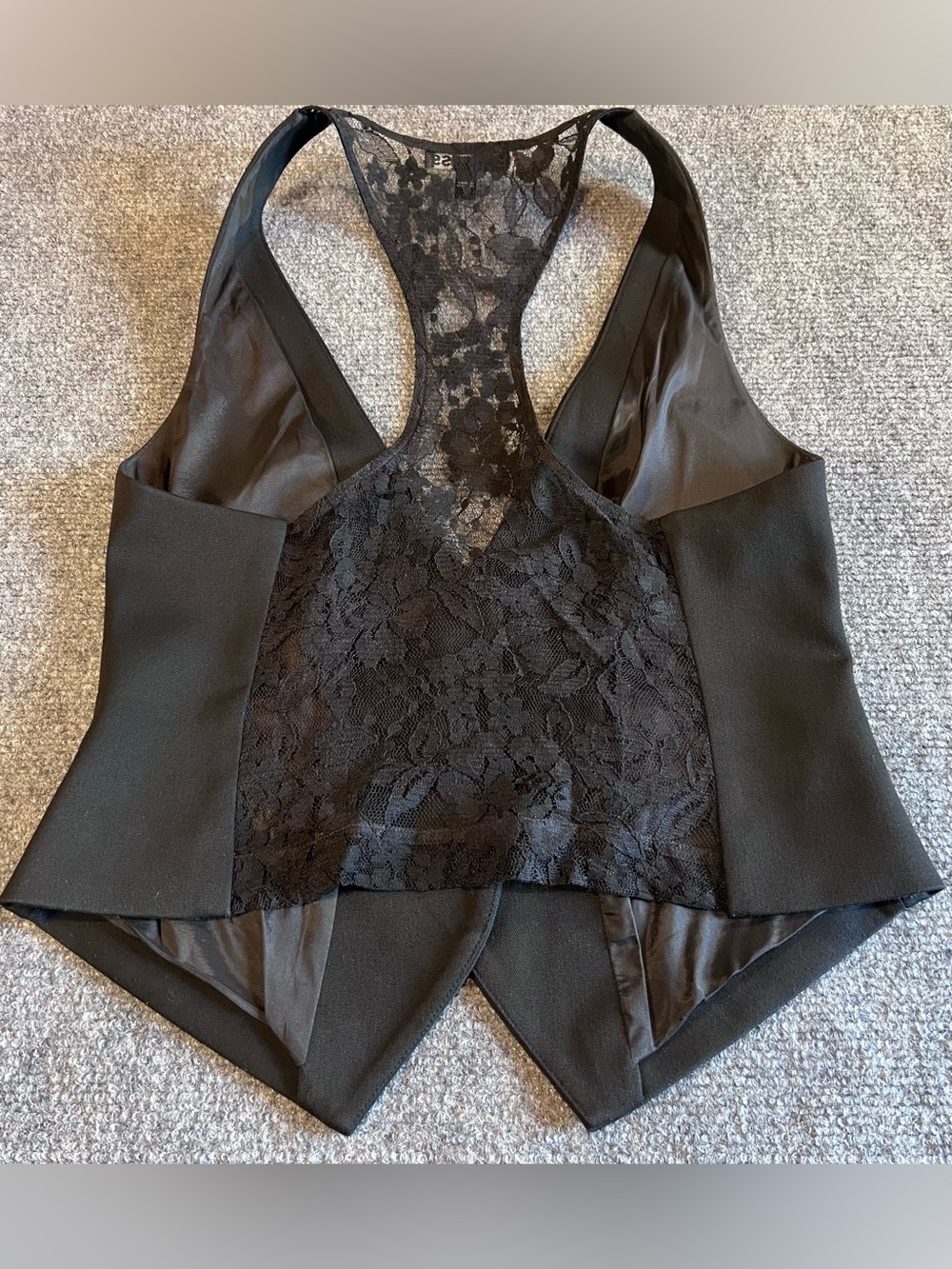 Women’s Black Lace Racer Back Button Vest - Size 2 - by Express - Picture 13 of 16